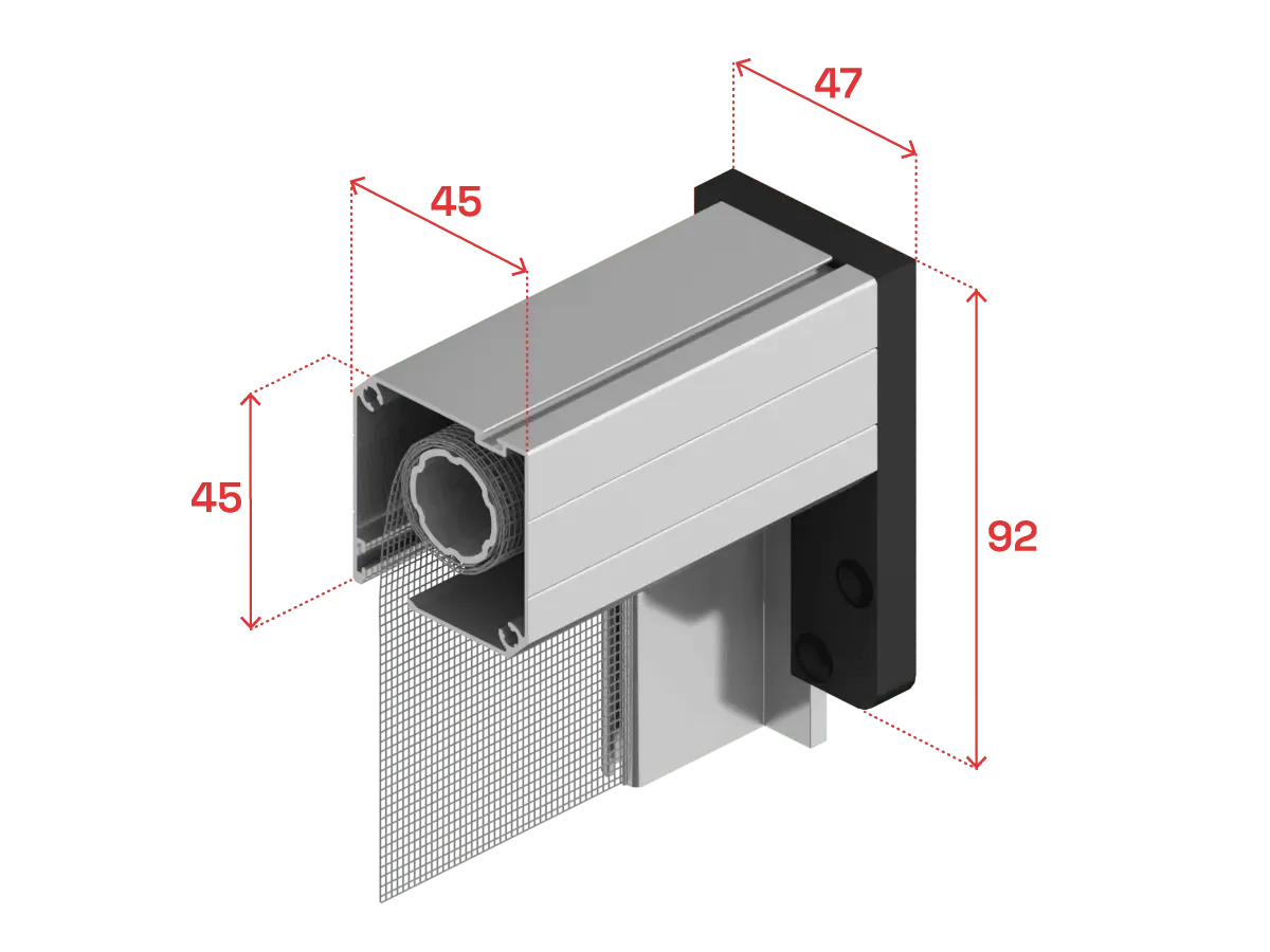 Piastra, testata e cassonetto da 45mm