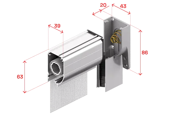 Piastra, testata e cassonetto da 40mm