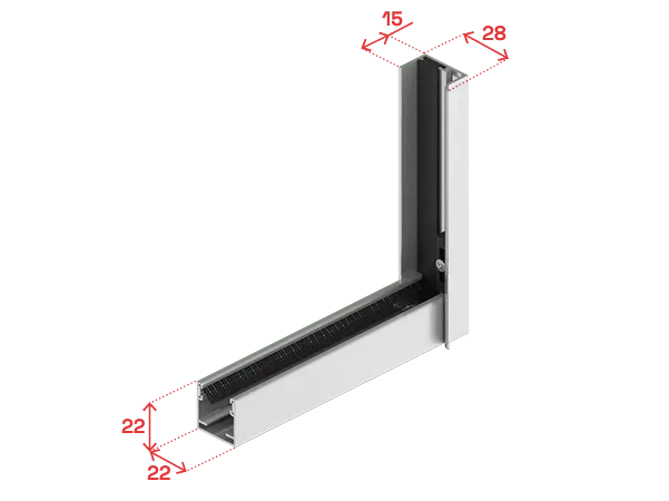 Dimenisoni guida kit da 22 (di serie) e terminale